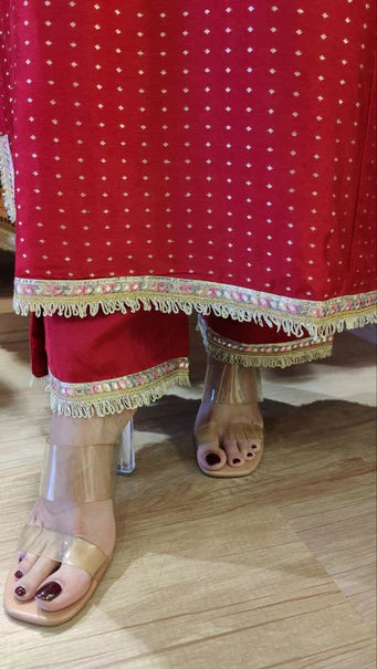 Jacquard Silk Long Kurta Pant Set