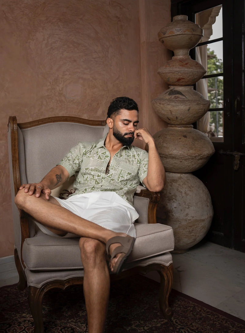 Jamaica Half-Sleeves Mens Shirt for Summer