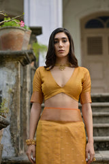 Kalakriti Cotton Silk Yellow Saree