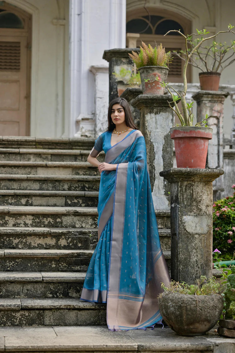 Kalakriti Cotton Silk Yellow Saree