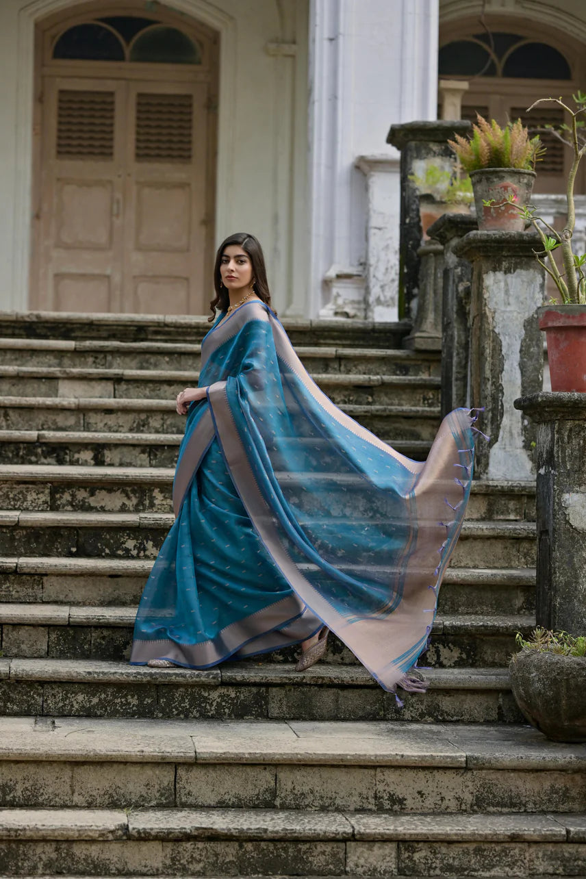Kalakriti Cotton Silk Yellow Saree
