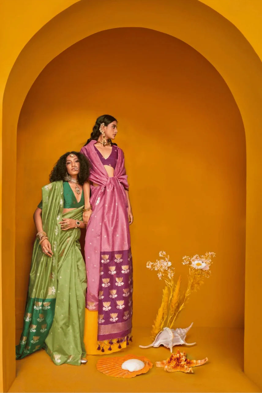 Kamal Chaap Banarasi Silk Black Saree