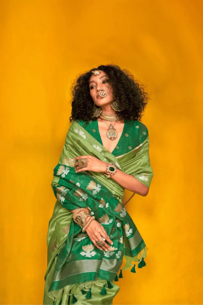 Kamal Chaap Banarasi Silk Black Saree