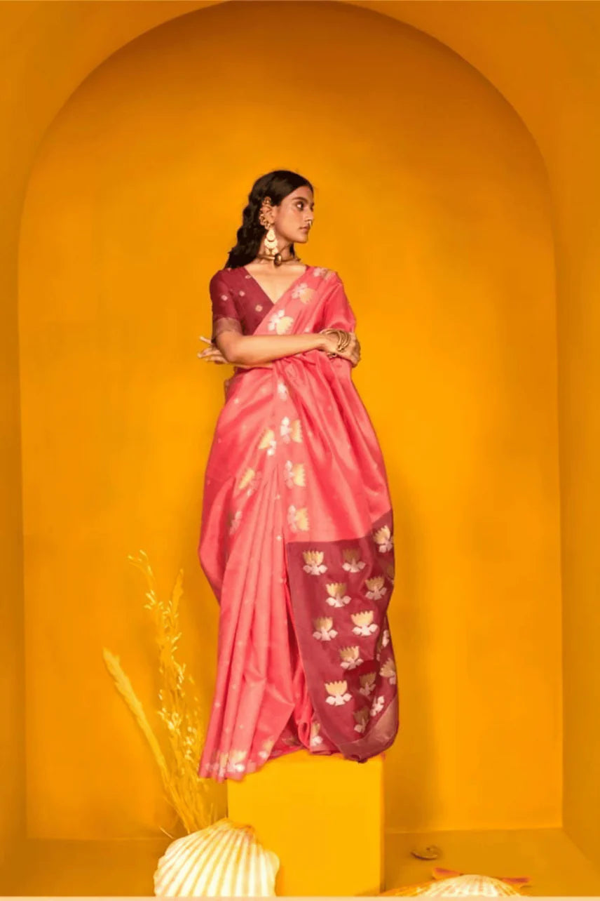 Kamal Chaap Banarasi Silk Black Saree