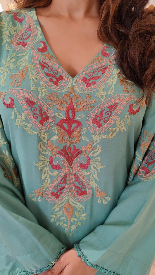 Kashmiri Paisley Embroidered Co-Ord Set