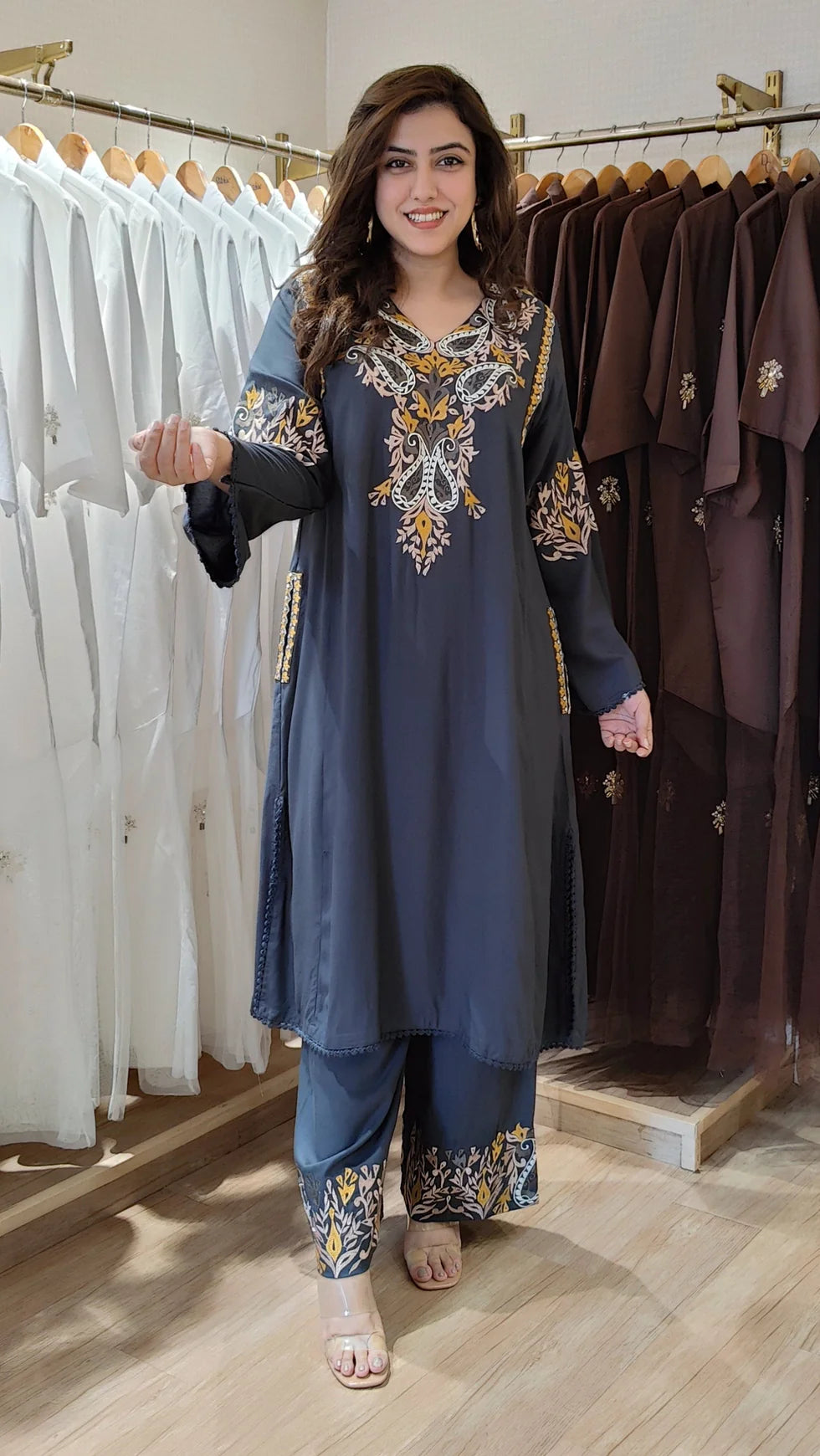 Kashmiri Paisley Embroidered Co-Ord Set