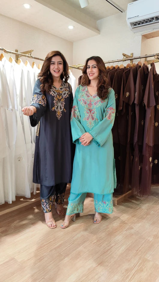 Kashmiri Paisley Embroidered Co-Ord Set