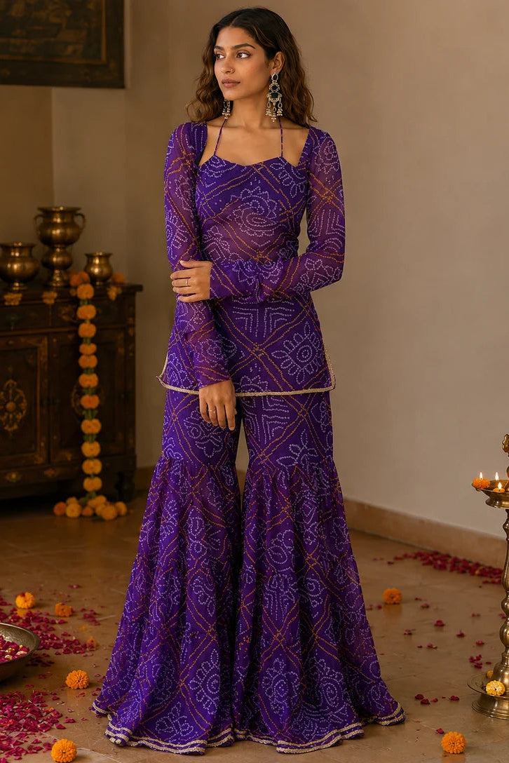 Rangmahal Kurti Sharara Set