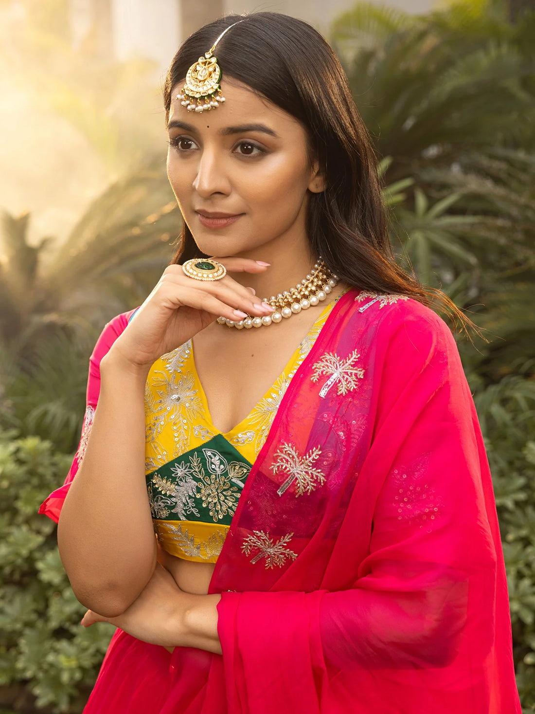 Pink Organza Handwork Saree Elegance