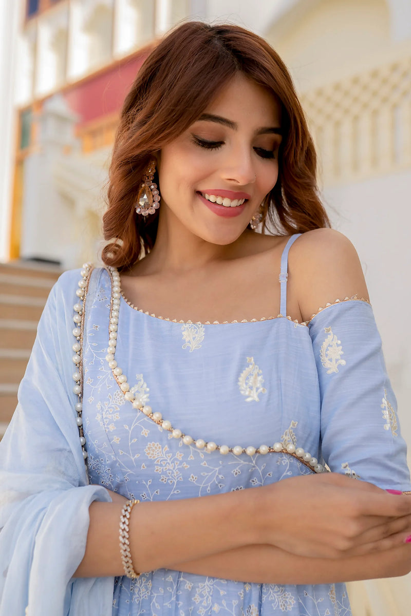 moti lace border suit set