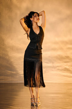 Studded High-Waist Party Skirt