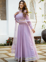 Lavender Georgette Gota Lehenga Choli