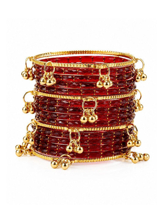 Rangrez Rainbow and Ghungroo Bangle Set