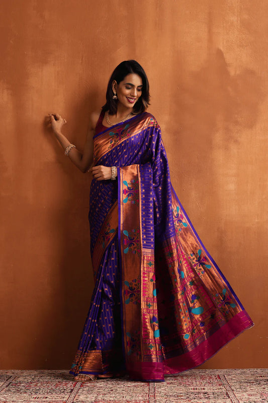 violet paithani saree 856