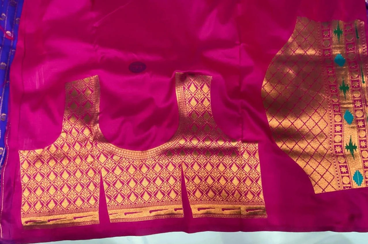 violet paithani saree