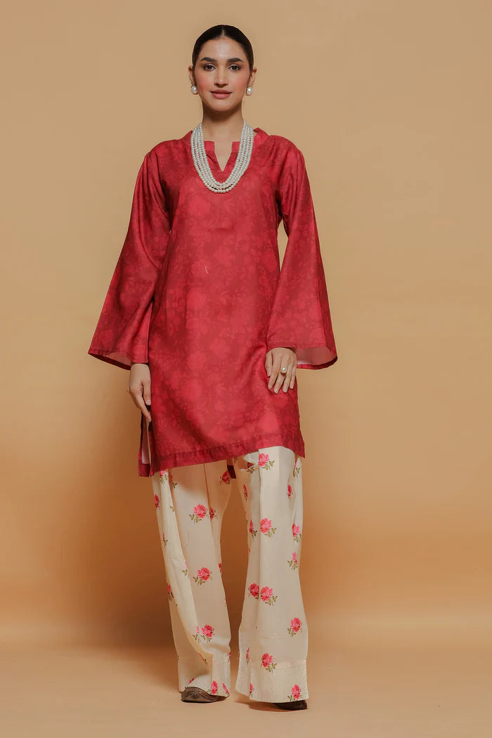 Ikat Printed Lawn Cotton Co-ord Set with Farsi Pants