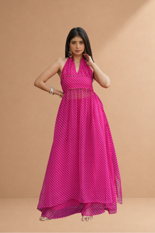 Gulnaar Leheriya Indo-Western Halter Dress