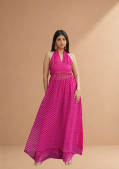 Gulnaar Leheriya Indo-Western Halter Dress