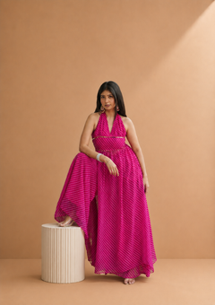 Gulnaar Leheriya Indo-Western Halter Dress