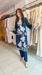 Flowing Cotton Lily Blue Kurta Coord