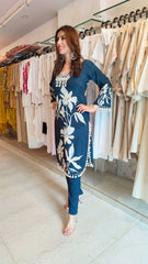 Flowing Cotton Lily Blue Kurta Coord