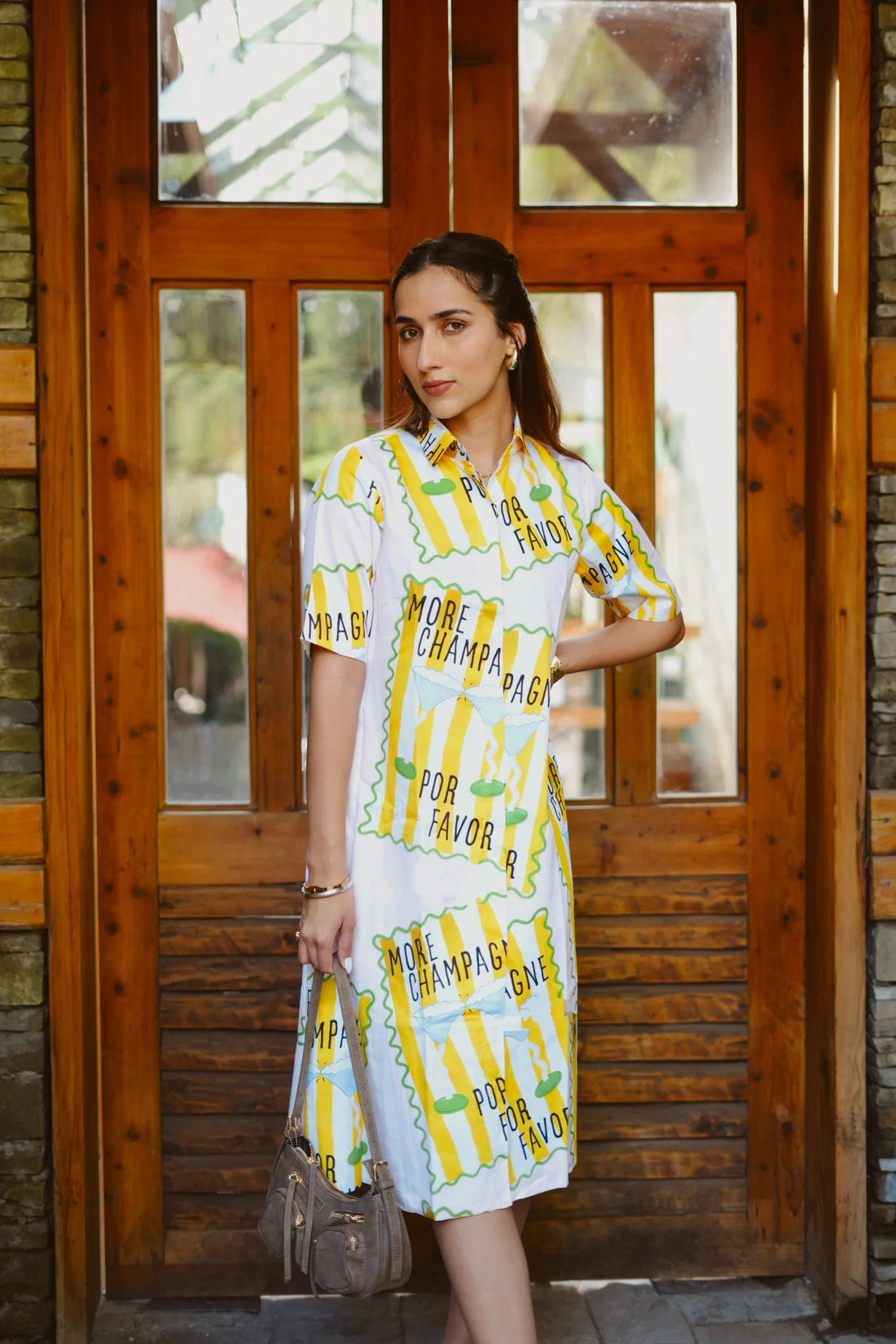 Champagne Print Dress