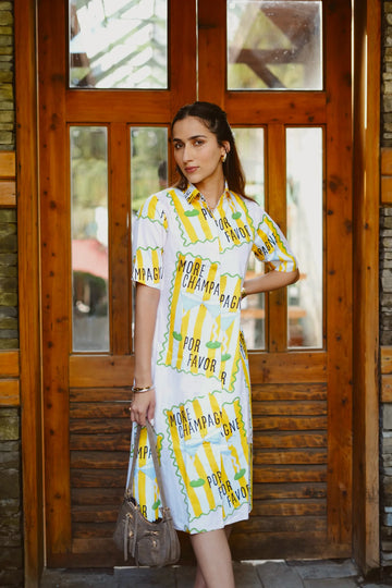 Champagne Print Dress