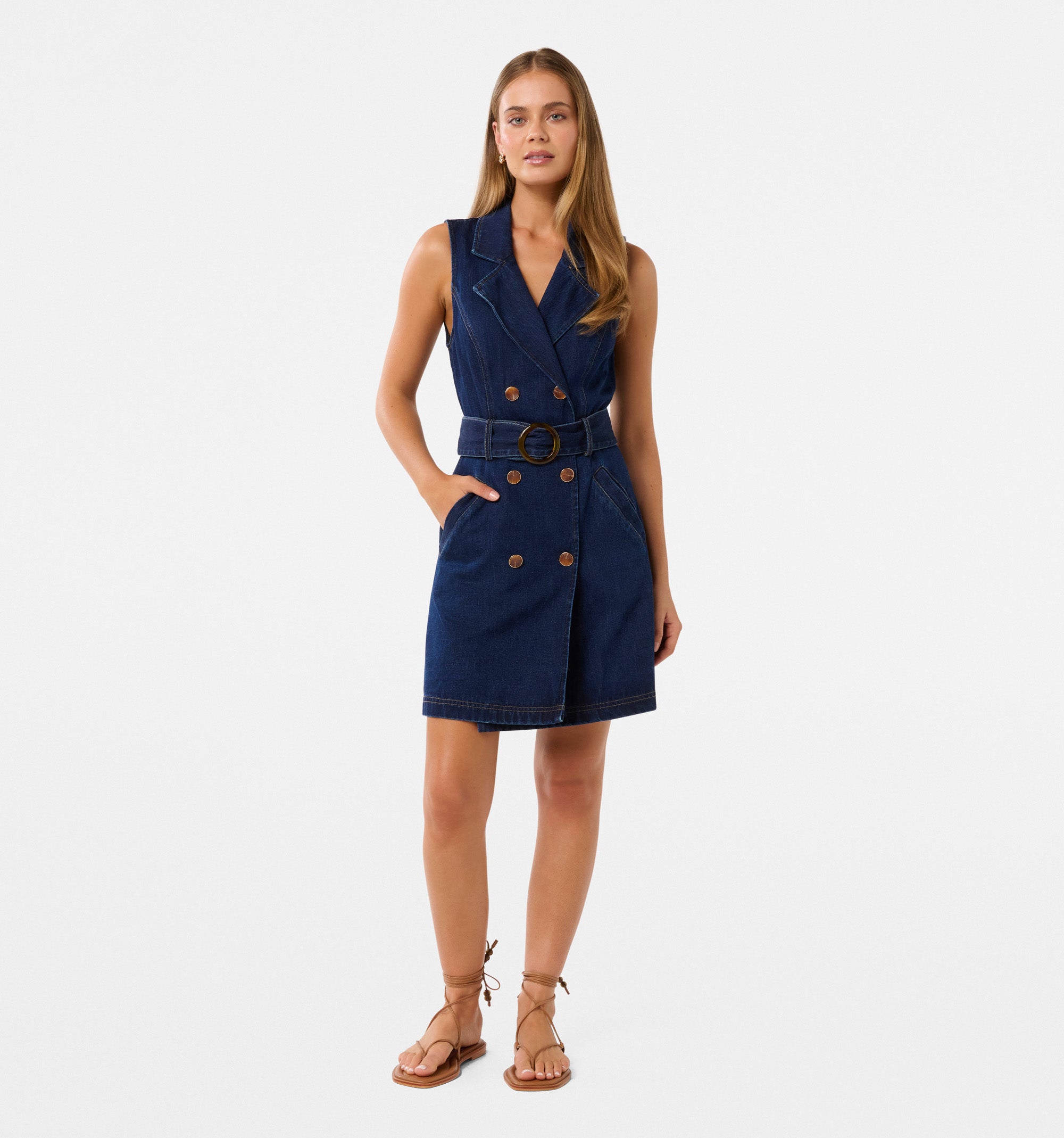 Tailored denim dress