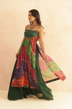 Royal Amethyst Bandhani Georgette Kurta Set
