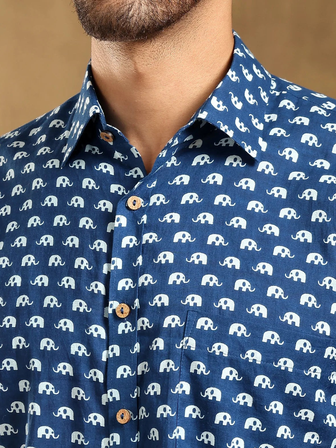 Madkal Blue Handblock Full Sleeve Shirt