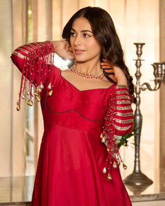 Gulabi Magenta Chanderi Festive Suit Set