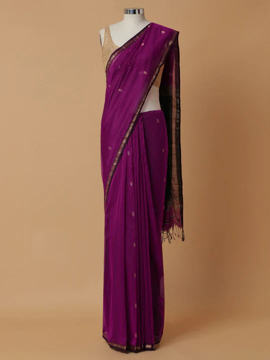 Violet traditional saree