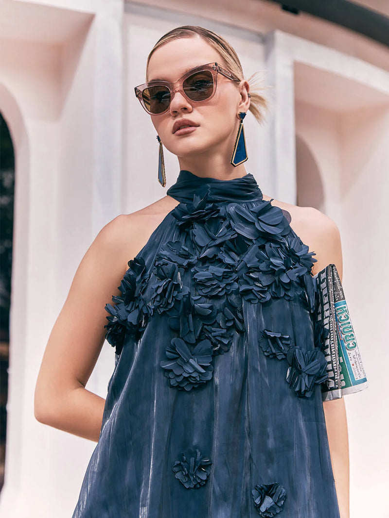 Applique flower dress