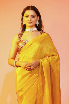 Marigold Muse Yellow Cosmos Ready to Wear Saree