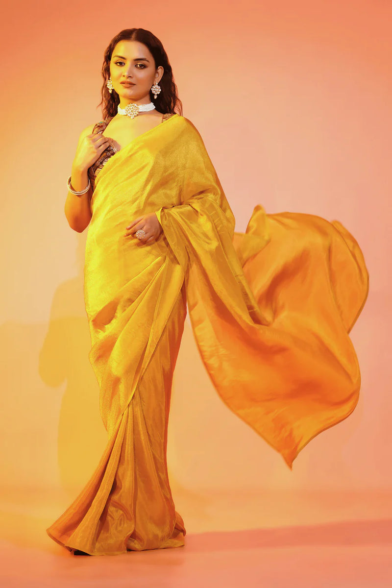 Marigold Muse Yellow Cosmos Ready to Wear Saree