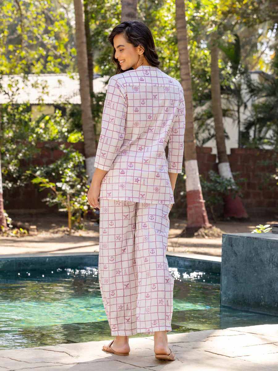 cotton pyjama set with pockets