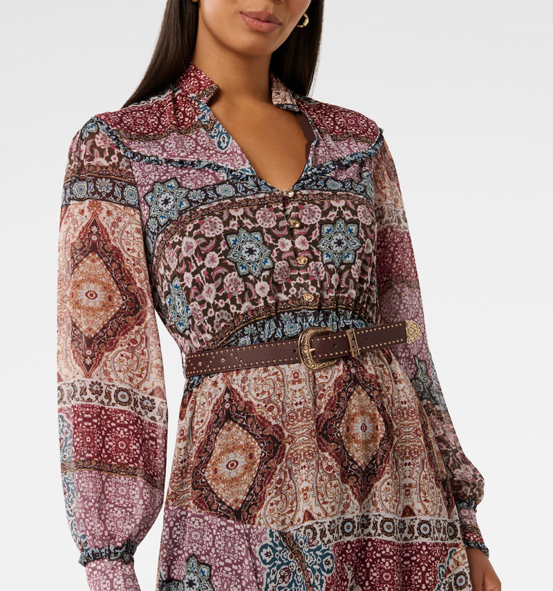 Boho chic midi dress