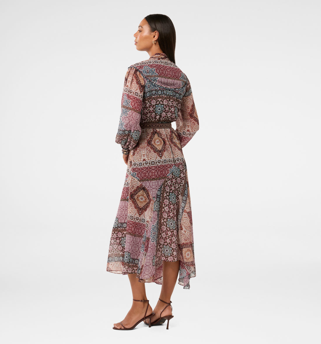 Faux leather belt dress