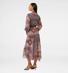 Faux leather belt dress