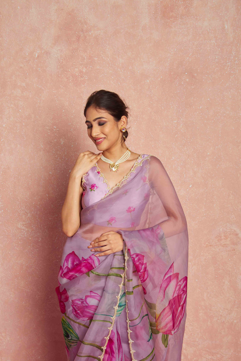 Soft organza saree