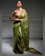 Meadow Whisper Olive Green Saree