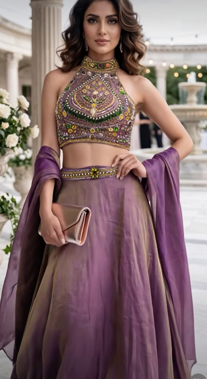 Met Gala-Inspired Amethyst Couture Lehenga