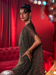 Metallic Bronze Gold Shimmer Drape Dress