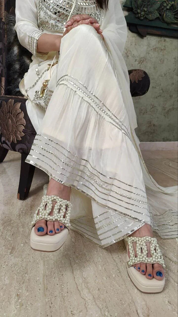 Mirror Yellow Sharara Set