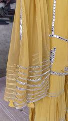 Mirror Yellow Sharara Set