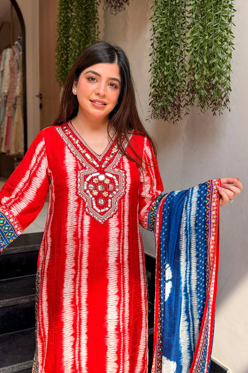 Kiss Me Embroidered Suit Set