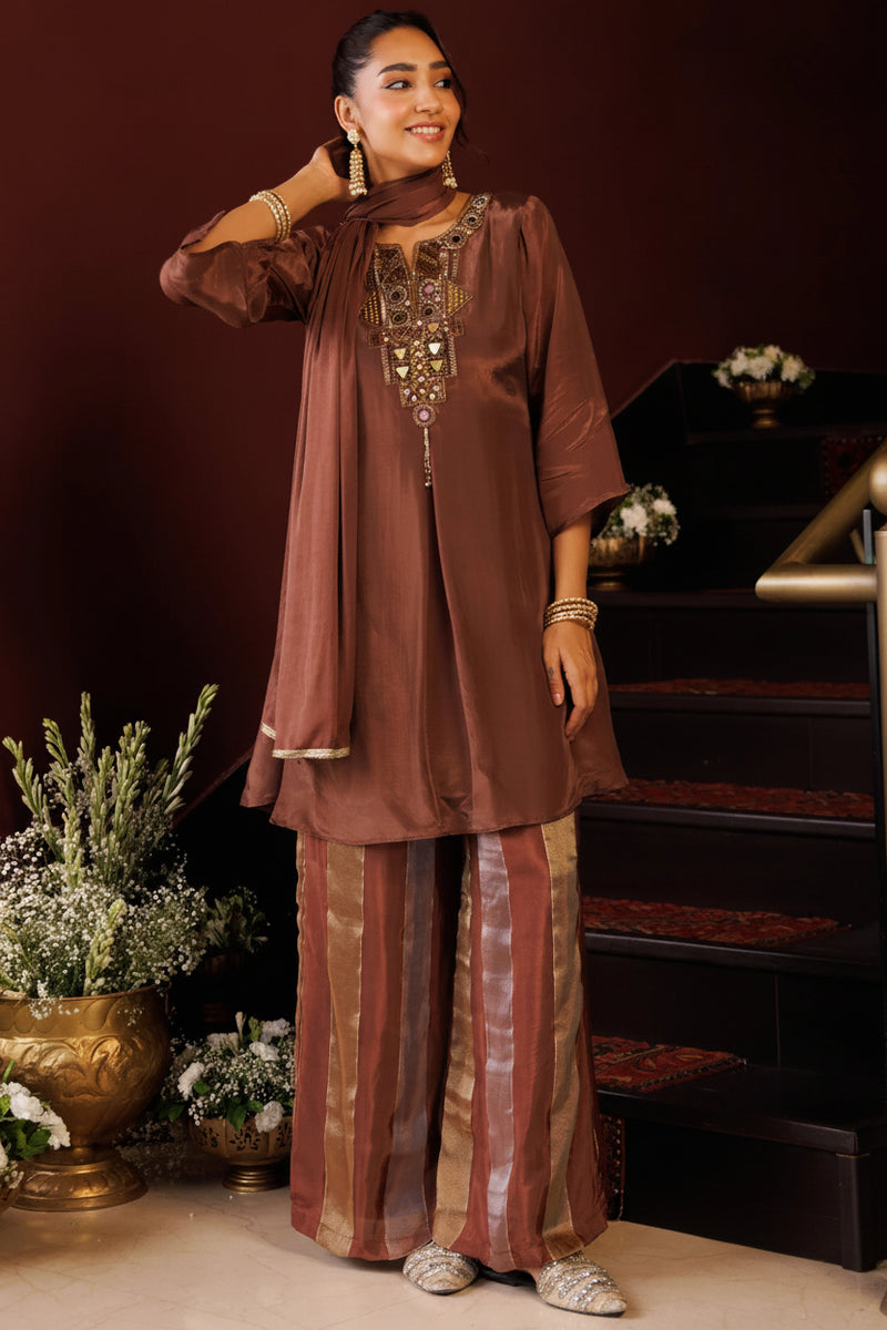 Noor-e-Mehfil Mirror Work Palazzo Set