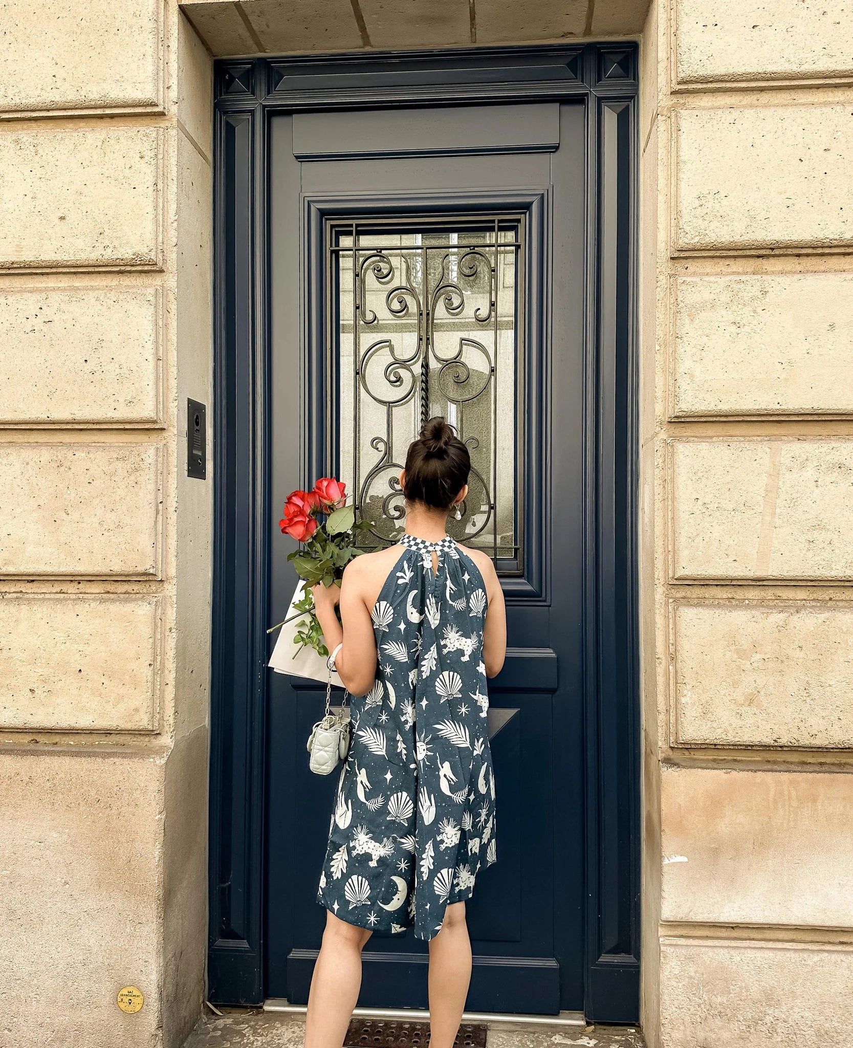 Organic cotton halter neck dress