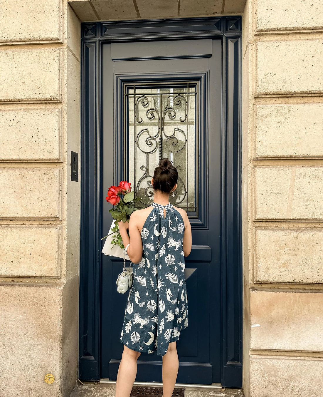 Organic cotton halter neck dress