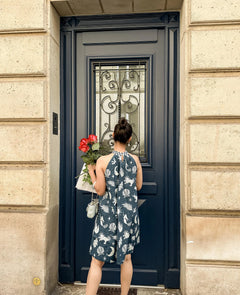Organic cotton halter neck dress